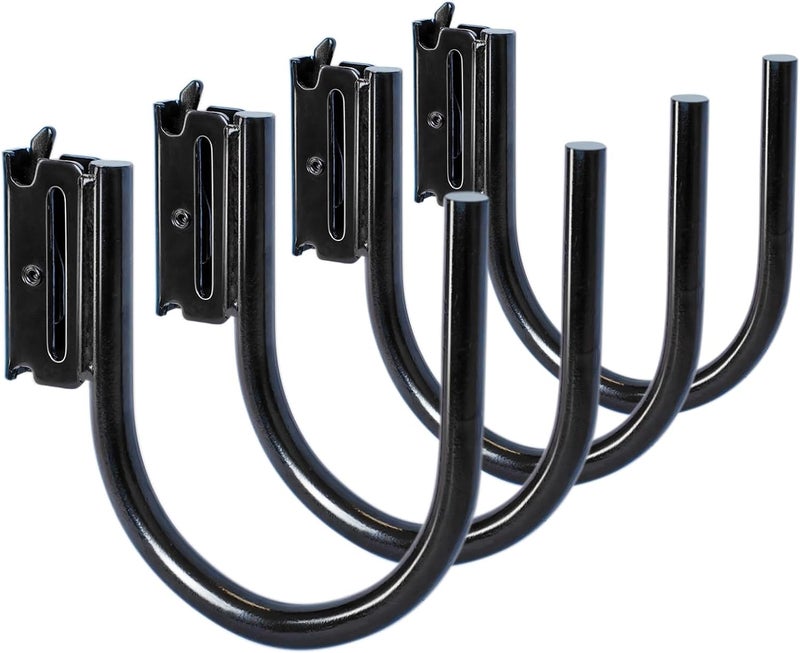 MorScan 4-Pack 4" E Track J Hooks, Heavy Duty Black Steel Hanger 1,400lbs Break Strength E-Track Tie Down Accessories for Box Truck, Enclosed Trailer, Garage, Vans, Warehouse, Workshop - Image 1